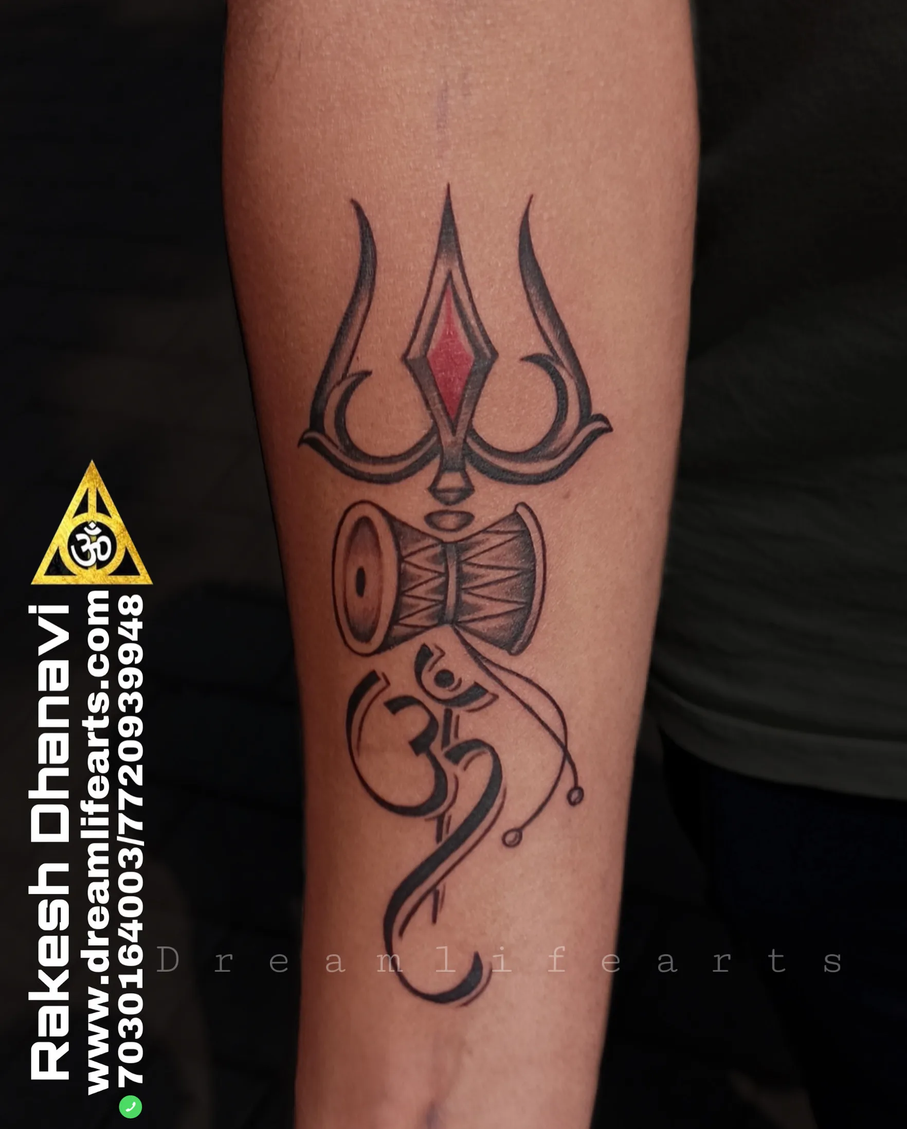 Om trishul tattoo#bholenath... - The Fine Art Tattoos Studio | Facebook