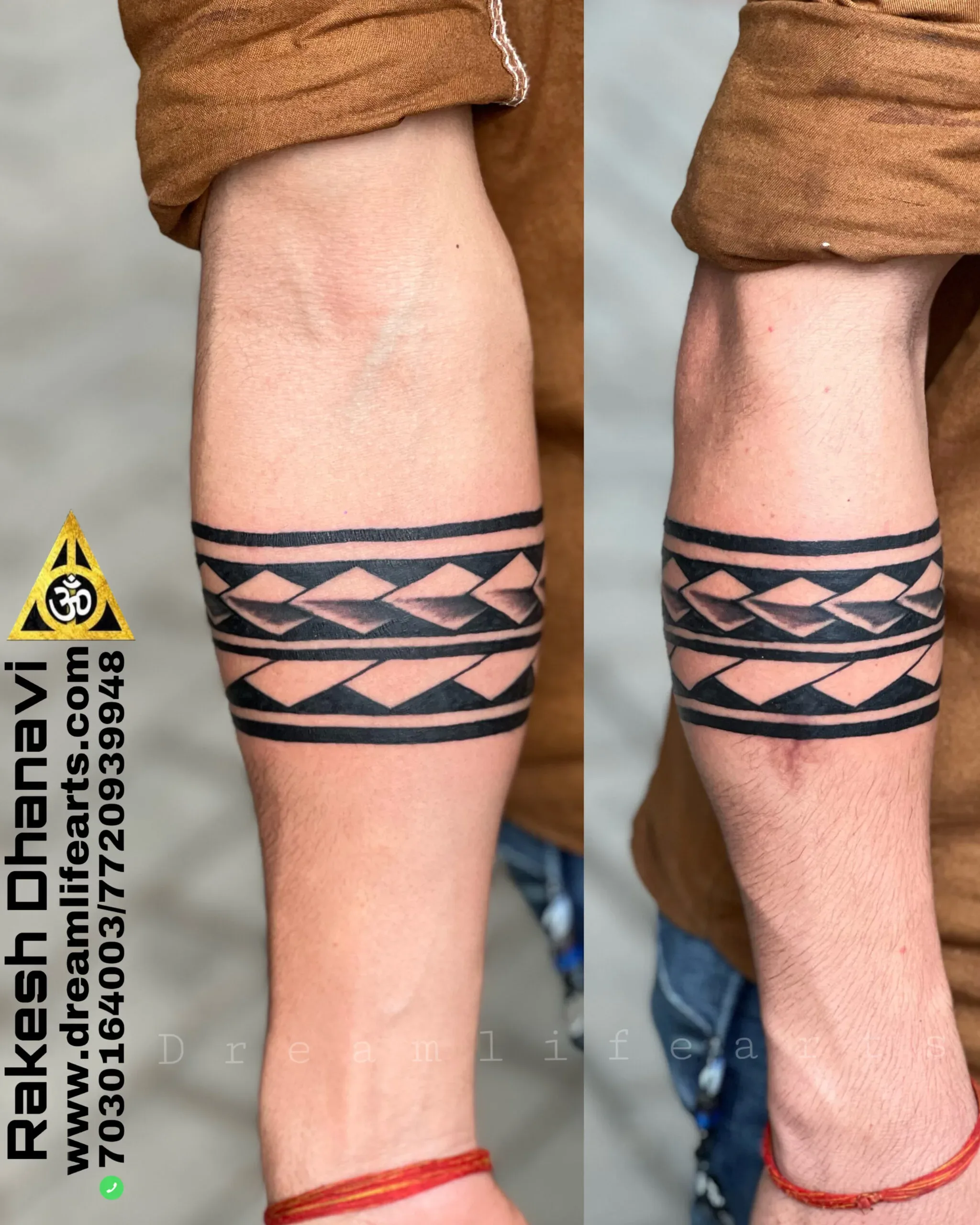 om with trishul armband tattoo Best Tattoo studio in India Black Poison