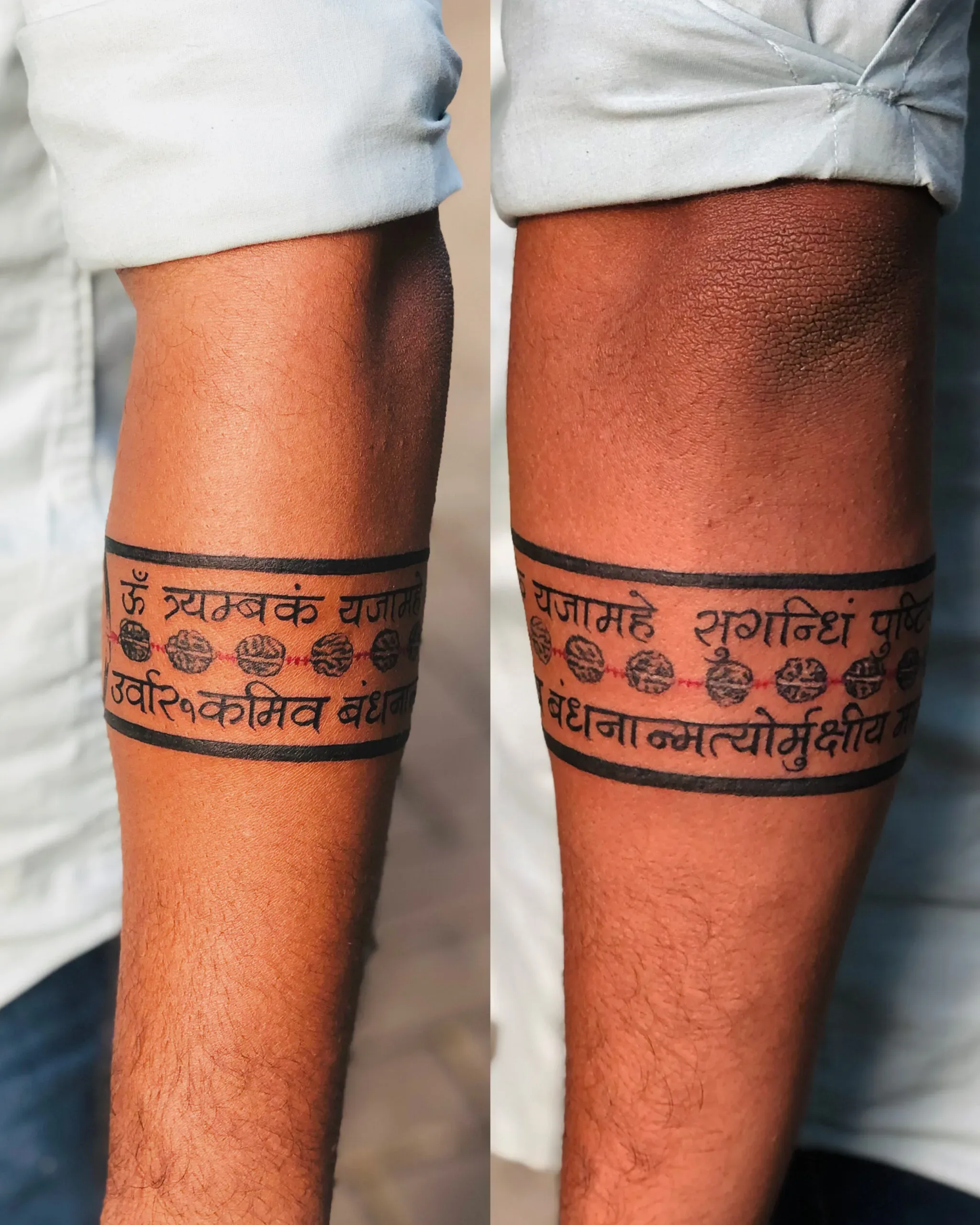 Lord Shiva with Maha Mrityunjaya Mantra Tattoo  Ace Tattooz