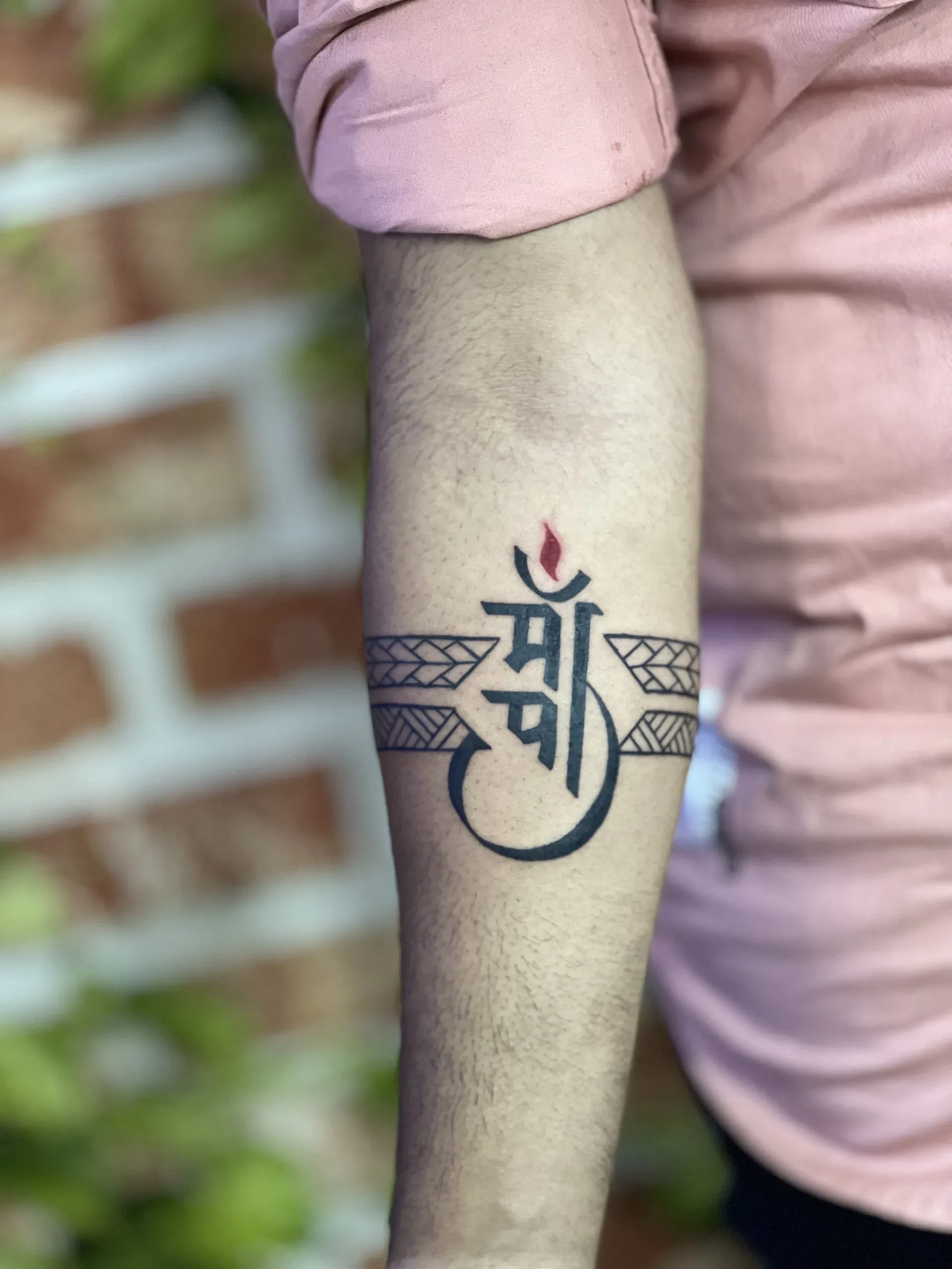 A little Shiva tattoo from the other day. Om calligraphy reference from a  dear friend @calligramod on client's request. Washing the tattoo… |  Instagram