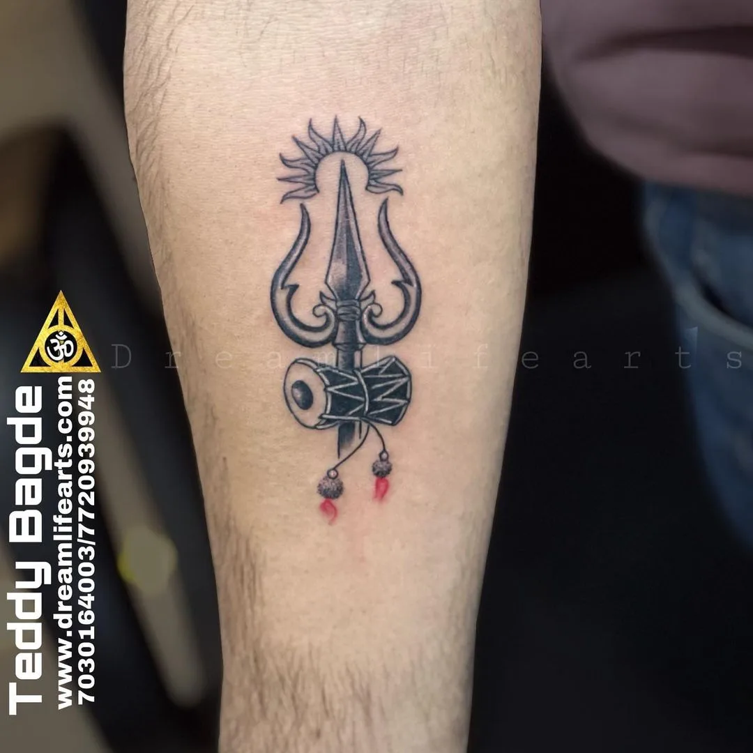 Trishul Tattoo Lord Shiva Trishula By Artist Vijay | Best Tattoo Artist In  Goa | Krish Tattoo Studio Goa